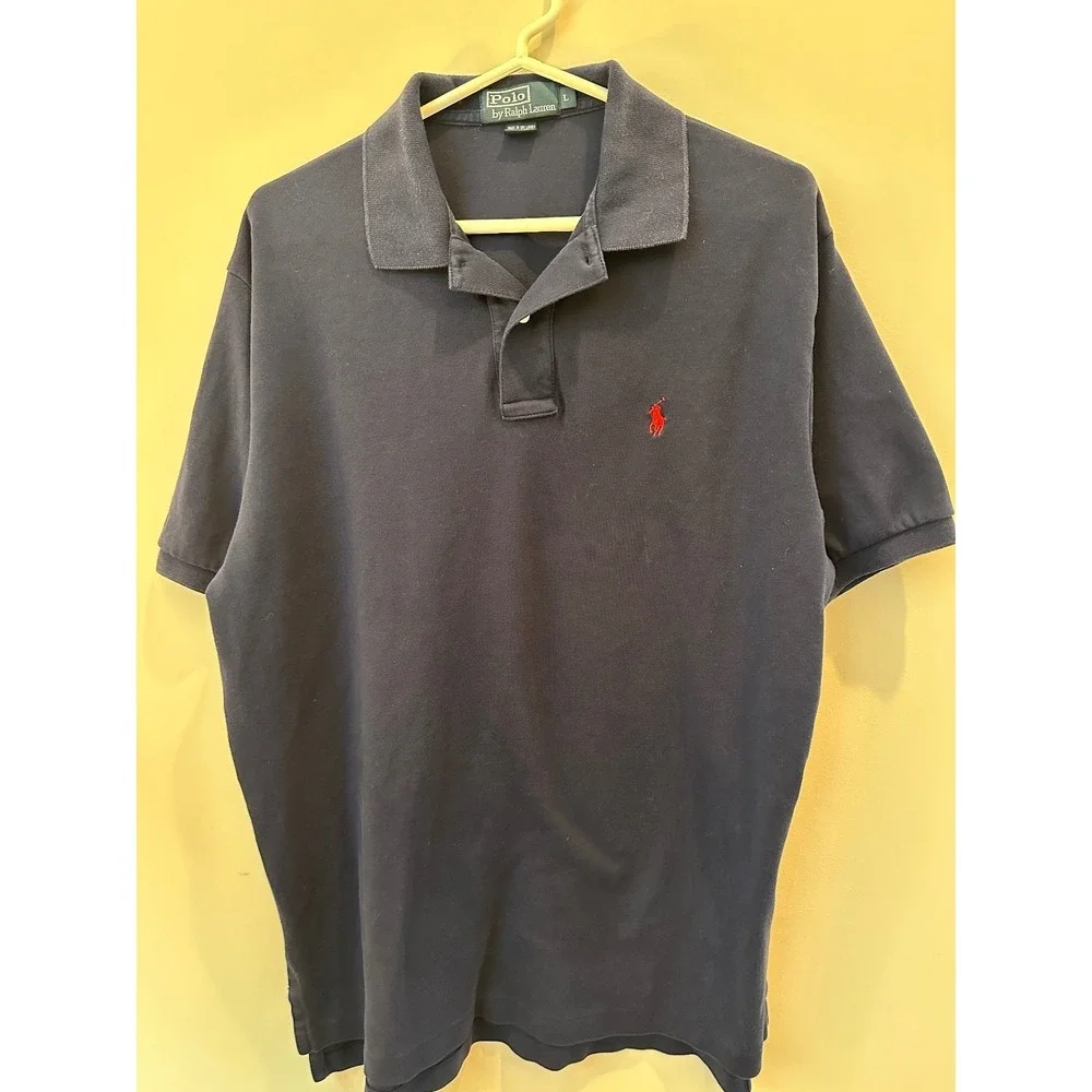 Men Latge Navy Polo by Ralph Lauren Short Sleeve